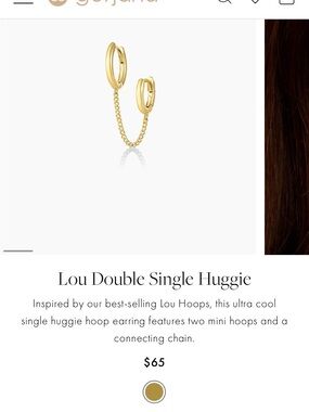 Gorjana Gold Lou Double Huggie Earring NWT